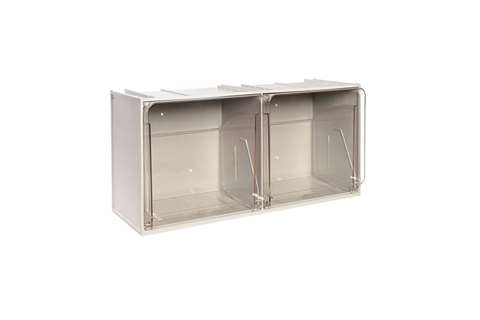 Tilting drawer - 600x240x305 mm 2 spaces - serie crystal box