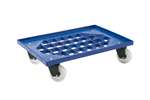 Transport undercarriage grid structure with 4 swivel casters + polyamide forks