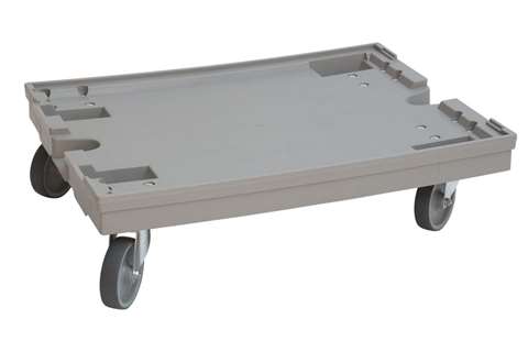 Transport dolly 600x800x200 mm grey rubber casters