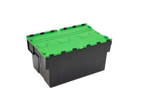 Distribution box - 600x400x310 mm black body + coloured lid - recycled