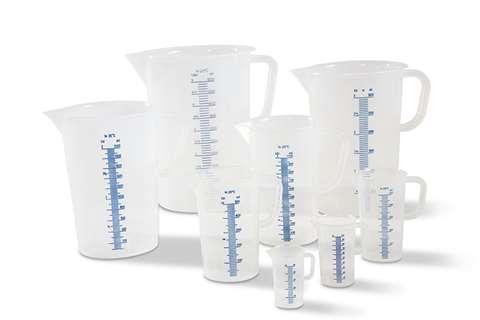 Graduated measuring cup - 500 ml blue raised scale
