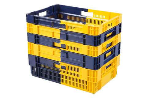 En stacking crate - 600x400x245mm closed - nestable - bi-color