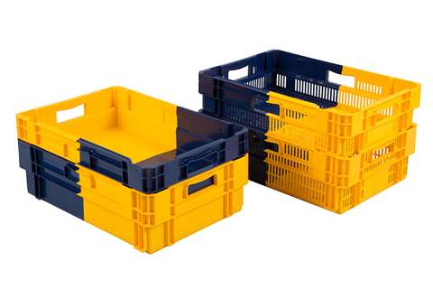 Euronorm stack/nest crate - 600x400x147 vented - bicolor