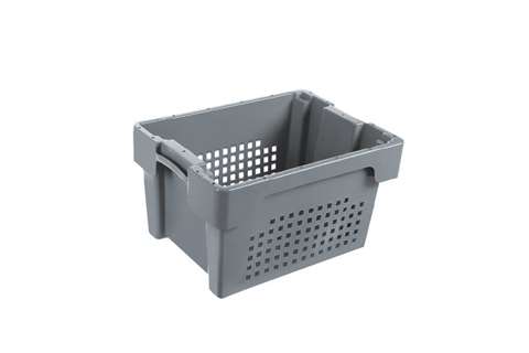 Rotary stacking container 400x300x220 mm bottom closed and sides perforated
