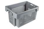 Rotary stacking container 600x400x350 mm bottom and sides perforated
