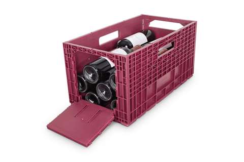 Winebox - foldable winecrate - red for 12 bottles 0.75 l