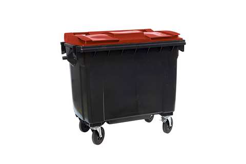 Maxi-container 4 swivel castors - 660l gray body + colored lid