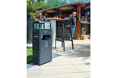 Probbax - Stand alone ashtray 3.3l + waste bin 24l - 990 butts - 250x300x960mm  Probbax - Stand alone ashtray 3.3l + waste bin 24l - 990 butts - 250x300x960mm