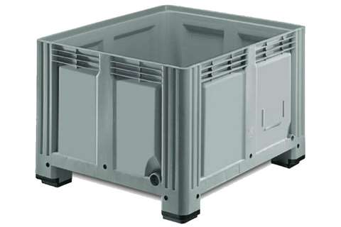 Pallet box - 1200x1000x850 mm - 760 l closed - 4 feet - convex
