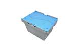 Lidded crate 400x300x247 mm - 23l facility pro - nestable - grey/blue