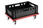 Transport undercarriage with 4 swivel casters + polyamide forks
