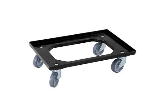 Transport undercarriage 600x400 mm with 4 swivel casters + galv. forks