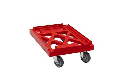 Qubb - Transport undercarriage Industry - 4 rubber swivel castors - PP waffled frame - connectable  Qubb - Transport undercarriage Industry - 4 rubber swivel castors - PP waffled frame - connectable
