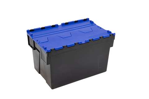 Distribution box - 600x400x365mm black body + coloured lid - recycled