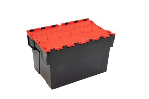 Distribution box - 600x400x365 mm black body + coloured lid - recycled