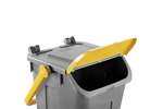 Waste bin with hinged lid grey body - yellow lid - 25l