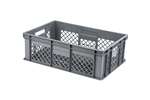 Qubb - EN stacking bread crate 38l - 600x400x200mm - perforated sides and bottom - 2 open handles 