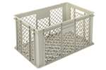 Qubb - EN Stacking bin Gold 64l - 600x400x320mm - perforated sides and reinforced perforated bottom 