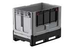 Qubb - Logifold box 1200x800x958mm - 660l - closed - 2 skids - flap door  1 long side 