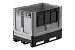 Qubb - Logifold box 1200x800x958mm - 660l - closed - 3 skids - flap door 1 long side 