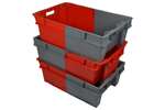Euronorm stack/nest crate - 600x400x200 closed - 70% nestable - bi-color