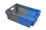 Qubb - EN Nestable and stackable crate 32l - 600x400x200mm - perforated sides and bottom - bicolor 