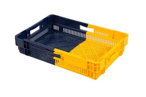 Euronorm stack/nest crate - 600x400x127 vented - bicolor