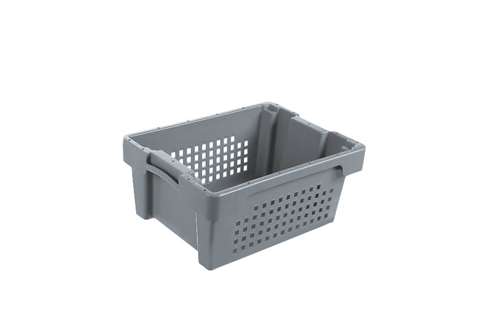 Rotary stacking container 400x300x170mm bottom closed and sides perforated