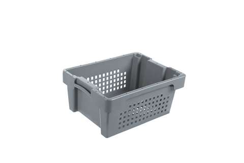 Rotary stacking container 400x300x170mm bottom and sides perforated