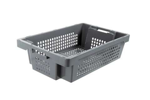 Rotary stacking container 600x400x150 mm bottom and sides perforated