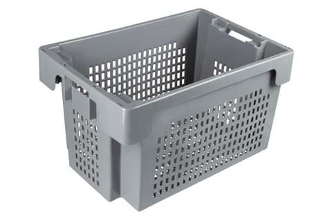 Rotary stacking container 600x400x350mm bottom and sides perforated