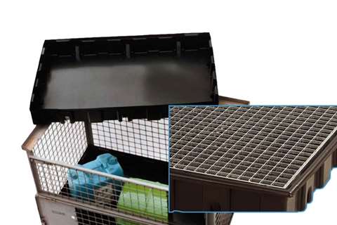 Retention tub with galvanized grid for euro gitterboxes