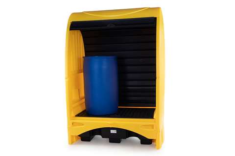 Qubb - Leak tray wth overhead cover - 2 barrels - 250l - 1565x1095x2110mm  Qubb - Leak tray wth overhead cover - 2 barrels - 250l - 1565x1095x2110mm