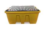 Qubb - Spillpallet for 1 ibc - 1260 l yellow - with grid - nestable