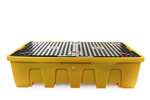 Qubb - Spillpallet for 2 ibcs - 1200l yellow - with grid - nestable