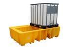 Qubb - LEAK TRAY - 2 IBC CONTAINERS - 1200L WITHOUT GRATE - NOT NESTABLE