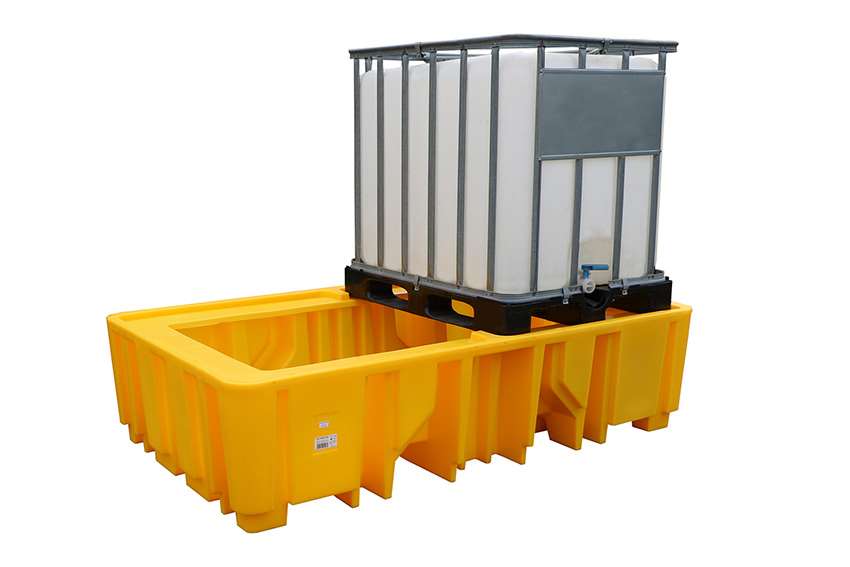 Container 1200l Qubb - Leak tray - 2 IBC containers - 1200l - without grate