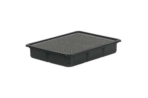 Spill tray 800x600mm - 41 l pe - with galvanized grid