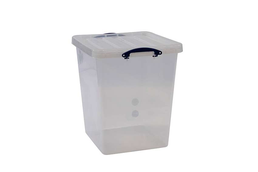 Solvable Box Really Useful Box - Transparent nestable reinforced box 87l stackable on