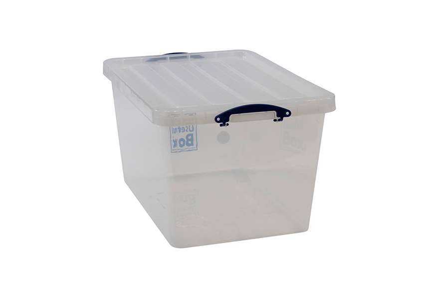 Solvable Box Really Useful Box - Transparent nestable reinforced box 96l stackable on