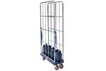 2-fence roll container 815x680x1715mm 2 fixed/2 castors wheels pu - foldable