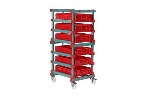 Qubb - EN trolley - 540x660x1370mm - 6 levels with 120mm spacing  Qubb - EN trolley - 540x660x1370mm - 6 levels with 120mm spacing