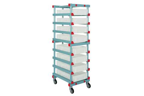 Qubb - EN trolley - 540x660x1770mm - 8 levels with 120mm spacing  Qubb - EN trolley - 540x660x1770mm - 8 levels with 120mm spacing