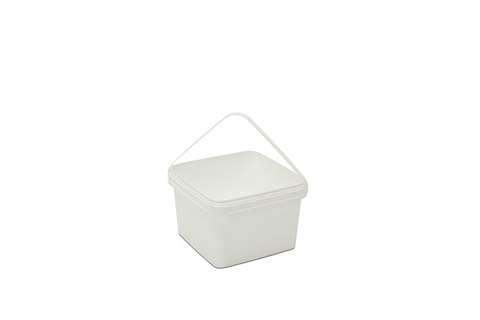 Square bucket - 3.5l with plastic bracket - without lid