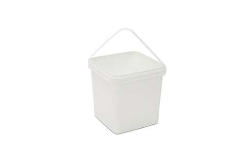 Square bucket - 5.5 l with plastic bracket - without lid