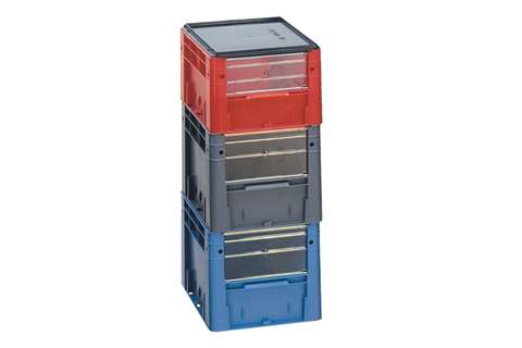 Rainbow - Euronorm 400x300x320 - frontal opening - 29l - bottom and sides closed  Rainbow - Euronorm 400x300x320 - frontal opening - 29l - bottom and sides closed