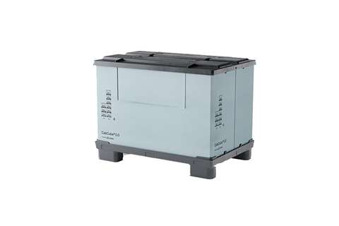 Cabka - Sleeve box 1235x830x954mm - 4 feet - with flap door  Cabka - Sleeve box 1235x830x954mm - 4 feet - with flap door