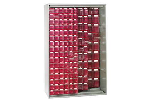 Metal wall cabinet 1250x600x1950 mm 184 tilt bins incl. - series 7000
