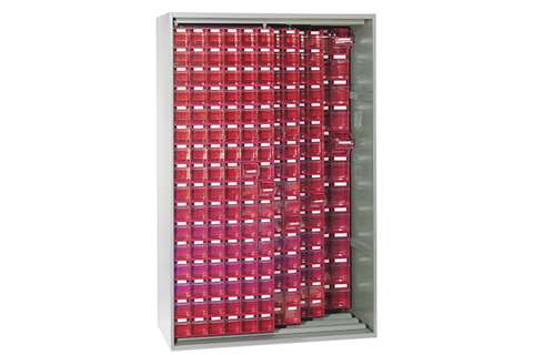 Metal wall cabinet 1250x600x2000 mm 362 tilt bins incl. - series 7000