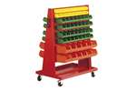 Metal trolley for bins, double sided bins included - 610x1060x1300mm